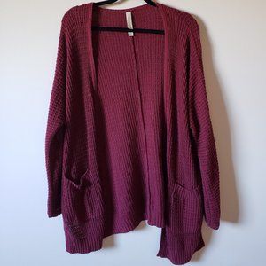 Lightly Used Deep Red Knit Cardigan